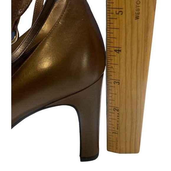 ANTONIO MELANI Women Heels Size 6.5 Bronze High Ankle Strap Event Occasion - Picture 10 of 11